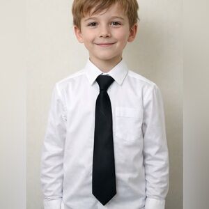 Boys Classic Clip Black Necktie